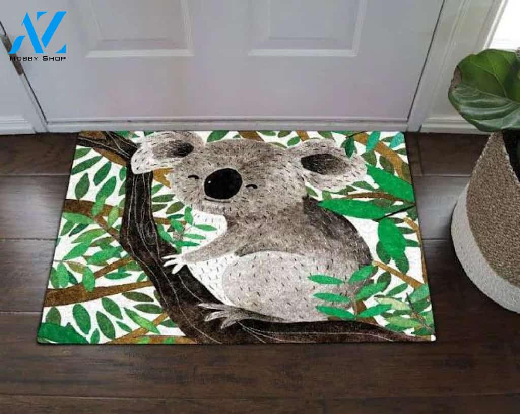 Koala in the Tree Doormat Indoor and Outdoor Mat Entrance Rug Sweet Home Decor Cute Gift Housewarming Gift Gift for Koala Lovers Wildlife Animals Lovers