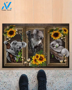 Koala Lovely Sunflowers Indoor And Outdoor Doormat Gift For Koala Lovers Birthday Gift Decor Warm House Gift Welcome Mat