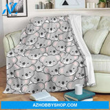 Koala Pattern Throw Sherpa Fleece Blanket Lightweight Soft