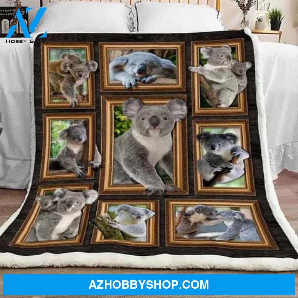 Koala Sleep Throw Sherpa Fleece Blanket Lightweight Soft