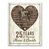 25th Year Anniversary Gift, 25th Wedding Anniversary Gift For Husband, 25 Year Anniversary Gift For Wife