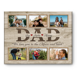 Personalized Fathers Day Gift, Dad Photo Collage, Custom Gift For Dad, Father’s Day Gifts 2023, We Love You To The Moon And Back Canvas