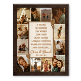 3rd Anniversary Photo Collage Canvas, Custom 3 Year Anniversary Gift For Boyfriend, Girlfriend Gift