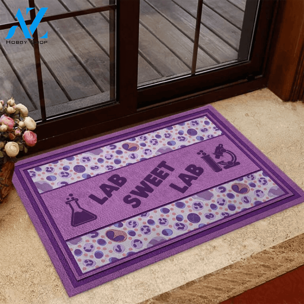 Lab Sweet Lab Medical Technologist Coir Pattern Print Doormat | Welcome Mat | House Warming Gift