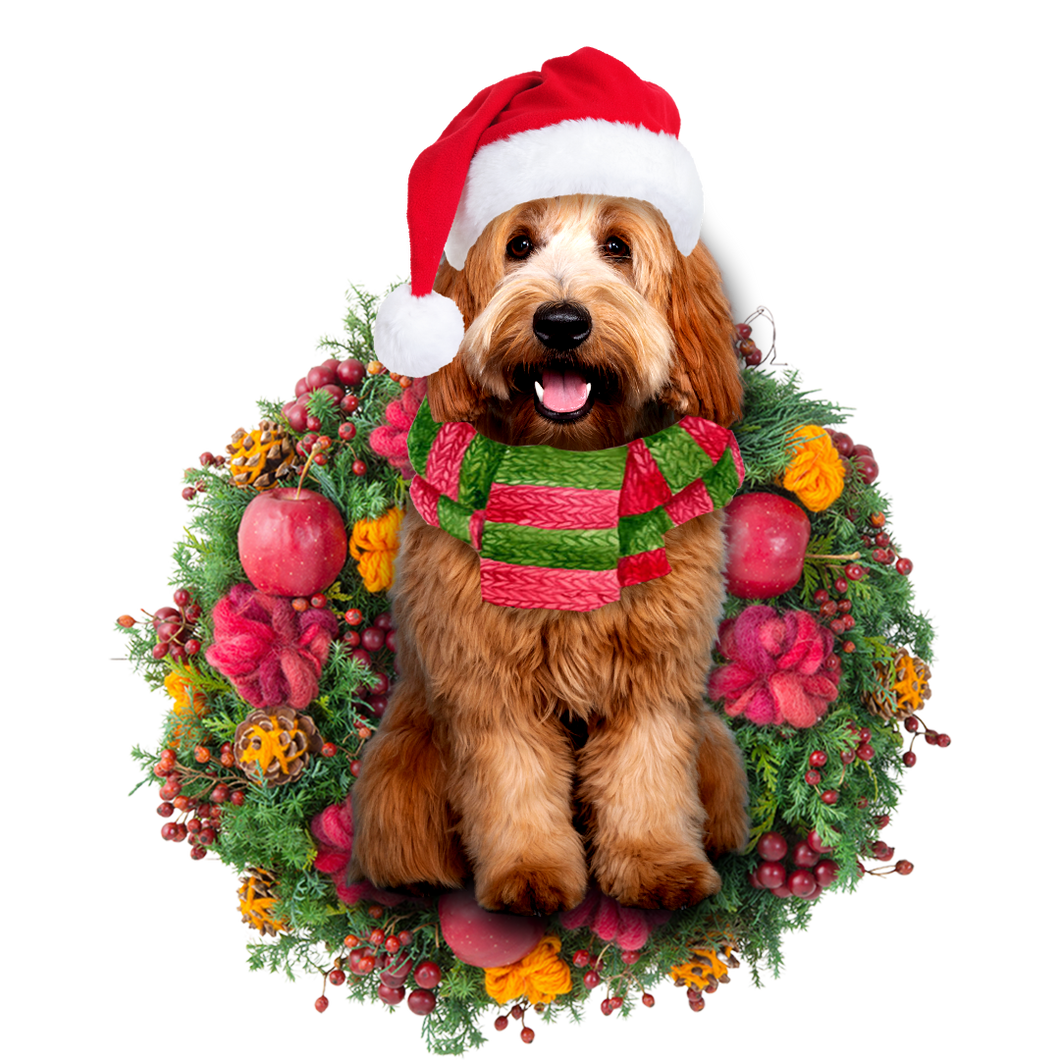 Godmerch- Ornament- Labradoodle Christmas Ornament, Happy Christmas Ornament, Car Ornament