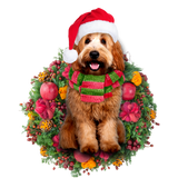 Godmerch- Ornament- Labradoodle Christmas Ornament, Happy Christmas Ornament, Car Ornament