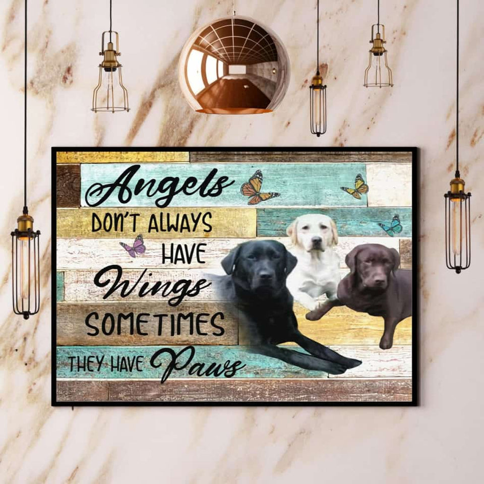 Labrador Angels Don'T Always Dave Wings Paper Poster No Frame Matte Canvas Wall Decor