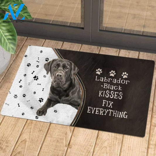 Labrador Black Kisses Fix Everything Doormat