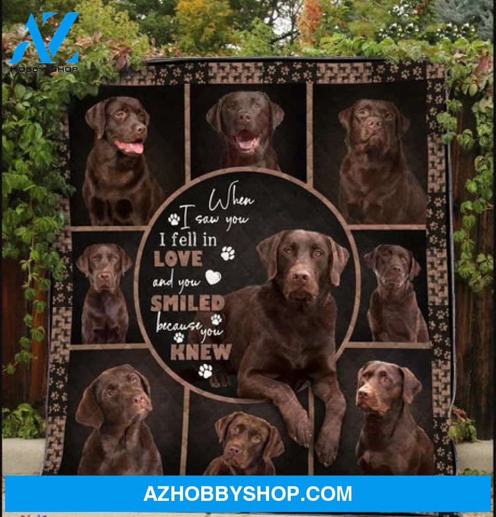 Labrador Blanket, When I Saw You I Fell In Love And You Smiled Because You Knew Chocolate Labrador Dog