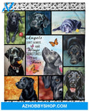 Labrador Dog Blanket, 3D Labrador Retriever Angels Dont Always Have Wing Fleece Blanket