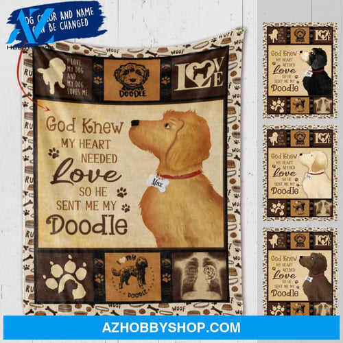 Personalized Labrador Doodle Custom Fleece Blanket - When It's Too Hard To Look Back And You're Too Afraid To Look Ahead Look Right Beside You And I'll Be There