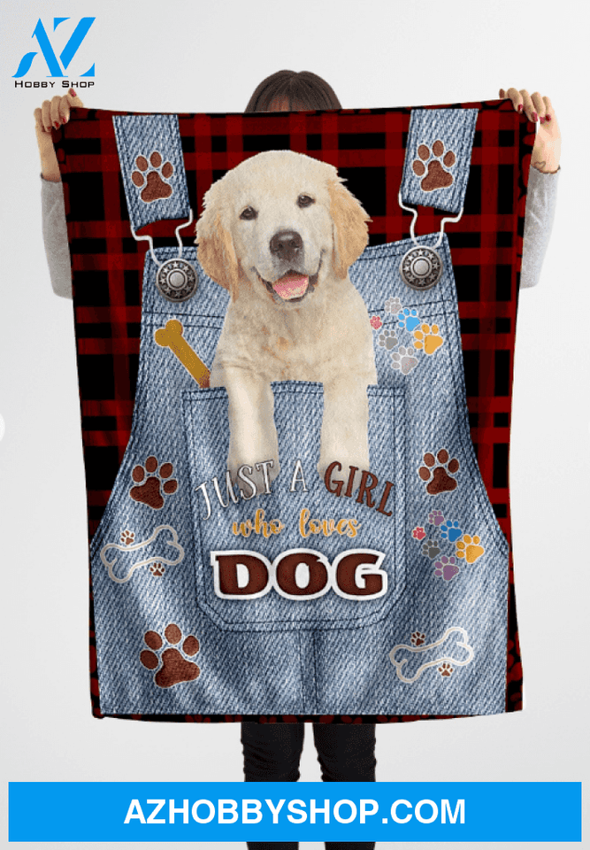 Labrador Just A Girl Who Loves Dog Blanket Gift For Dog Lovers Birthday Gift Home Decor Bedding Couch Sofa Soft and Comfy Cozy