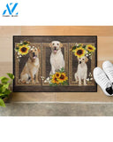 Labrador Retriever Dog And Sunflowers Doormat Welcome Mat Housewarming Gift Home Decor Funny Doormat Best Gift Idea For Dog Lovers