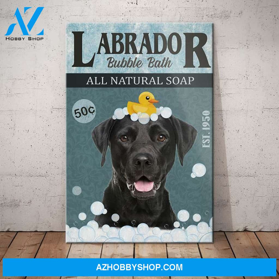 Labrador Retriever Dog Bath Company Canvas Wall Art, Wall Decor Visual Art