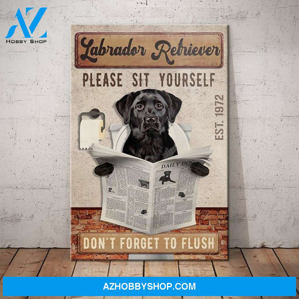 Labrador Retriever Dog Bath Room Company Canvas Wall Art, Wall Decor Visual Art