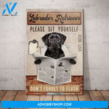 Labrador Retriever Dog Bath Room Company Canvas Wall Art, Wall Decor Visual Art