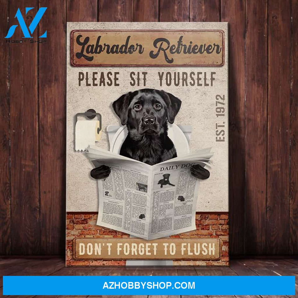 Labrador Retriever Dog Bath Room Company Canvas Wall Art, Wall Decor Visual Art