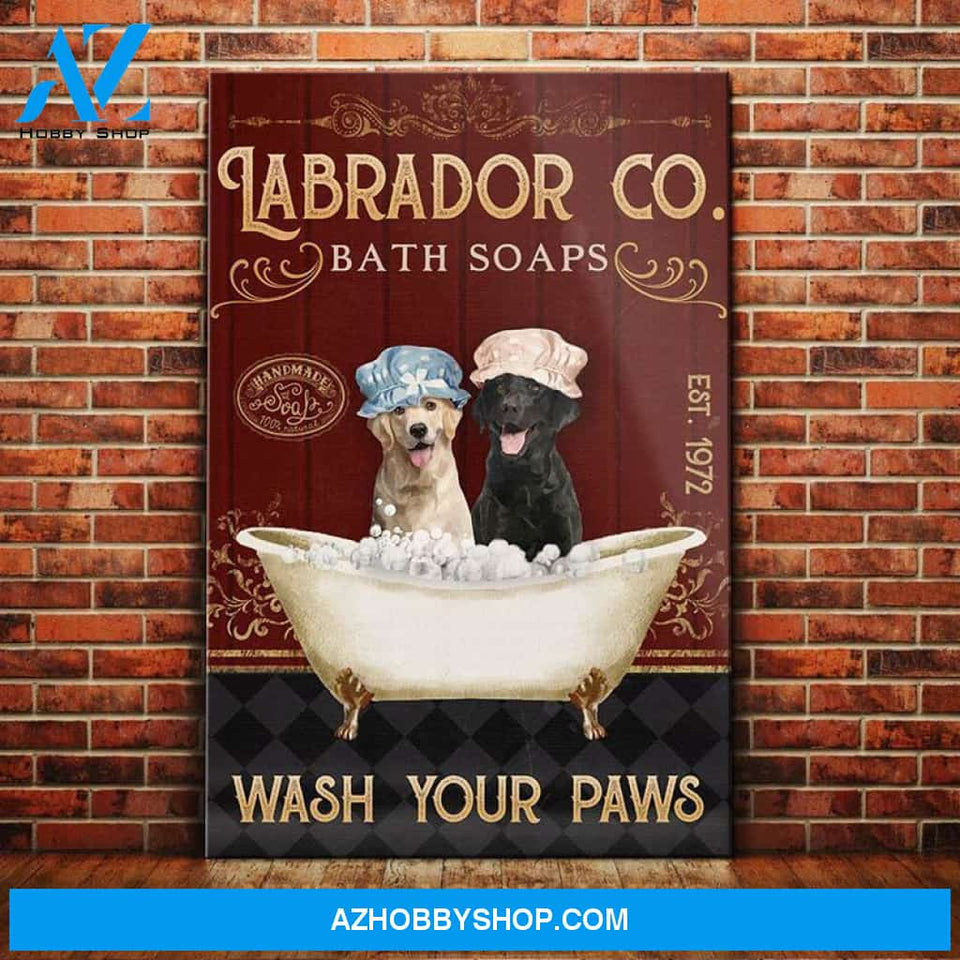 Labrador Retriever Dog Bath Soap Company Canvas Wall Art, Wall Decor Visual Art