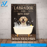Labrador Retriever Dog Bath Soap Company Canvas Wall Art, Wall Decor Visual Art