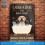 Labrador Retriever Dog Bath Soap Company Canvas Wall Art, Wall Decor Visual Art