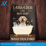Labrador Retriever Dog Bath Soap Company Canvas Wall Art, Wall Decor Visual Art