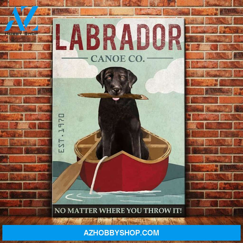 Labrador Retriever Dog Canoe Company Canvas Wall Art, Wall Decor Visual Art