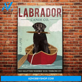 Labrador Retriever Dog Canoe Company Canvas Wall Art, Wall Decor Visual Art