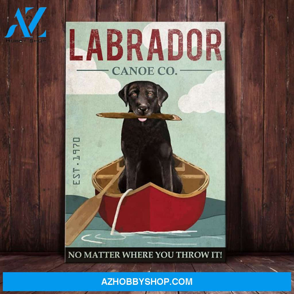 Labrador Retriever Dog Canoe Company Canvas Wall Art, Wall Decor Visual Art