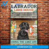 Labrador Retriever Dog Lake House Labradoodle Dog Canvas Wall Art, Wall Decor Visual Art