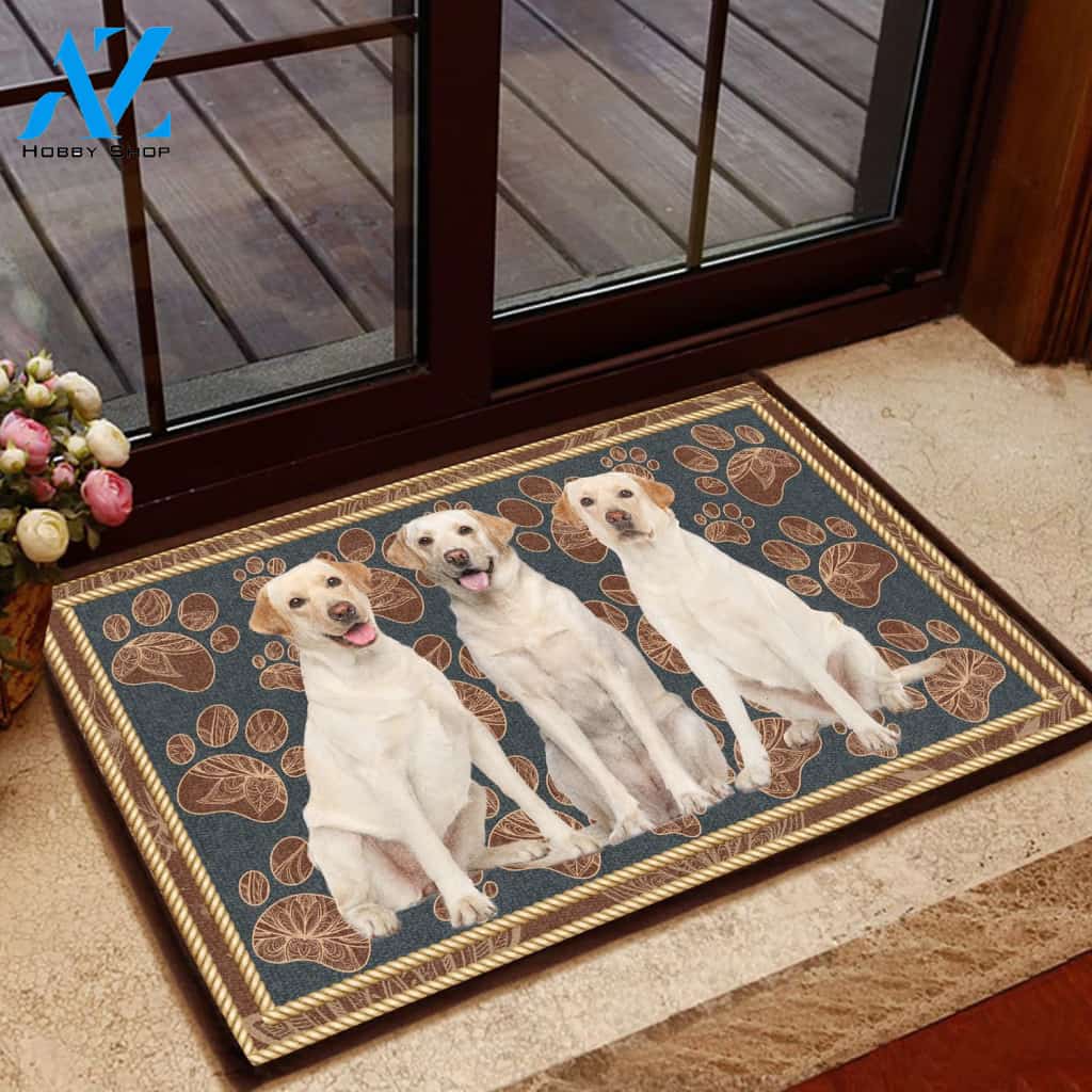 Labrador Retriever Flower Paw - Dog Doormat | Welcome Mat | House Warming Gift