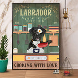 Labrador Retriever Kitchen Cooking With Love Paper Poster No Frame Matte Canvas Wall Decor