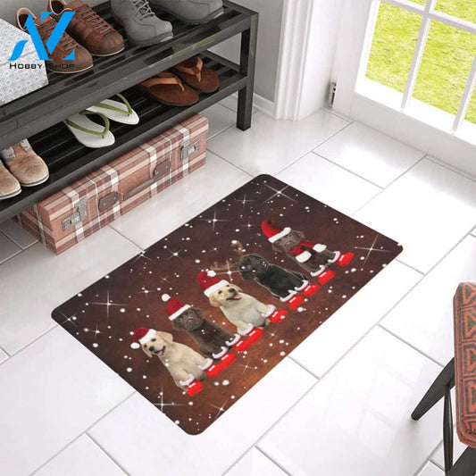 Labrador Retriever Puppy Merry Christmas Indoor And Outdoor Doormat Welcome Mat Housewarming Gift Home Decor Funny Doormat Gift For Dog Lovers Gift For Christmas