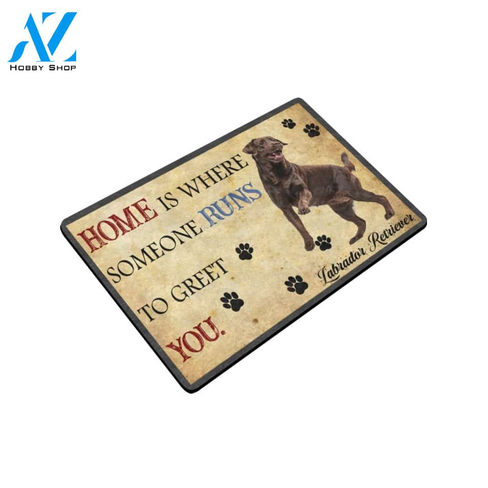 Labrador Retriever Someone Runs To Greet You Doormat Indoor And Outdoor Mat Entrance Rug Sweet Home Decor Housewarming Gift Gift For Friend Family Stem Feminist