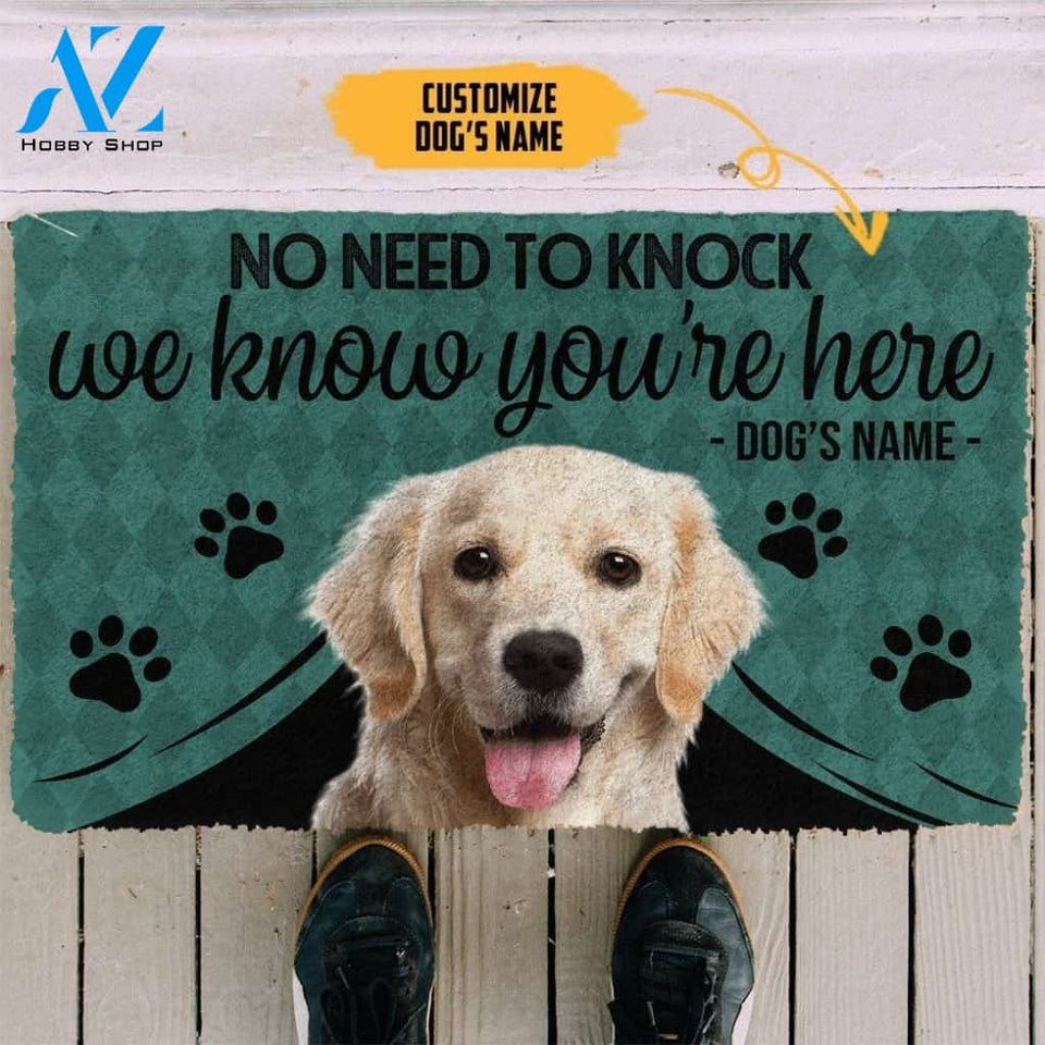 Gearhumans Gearhuman 3D Labrador Retriever We Know Youre Here Custom Name Doormat