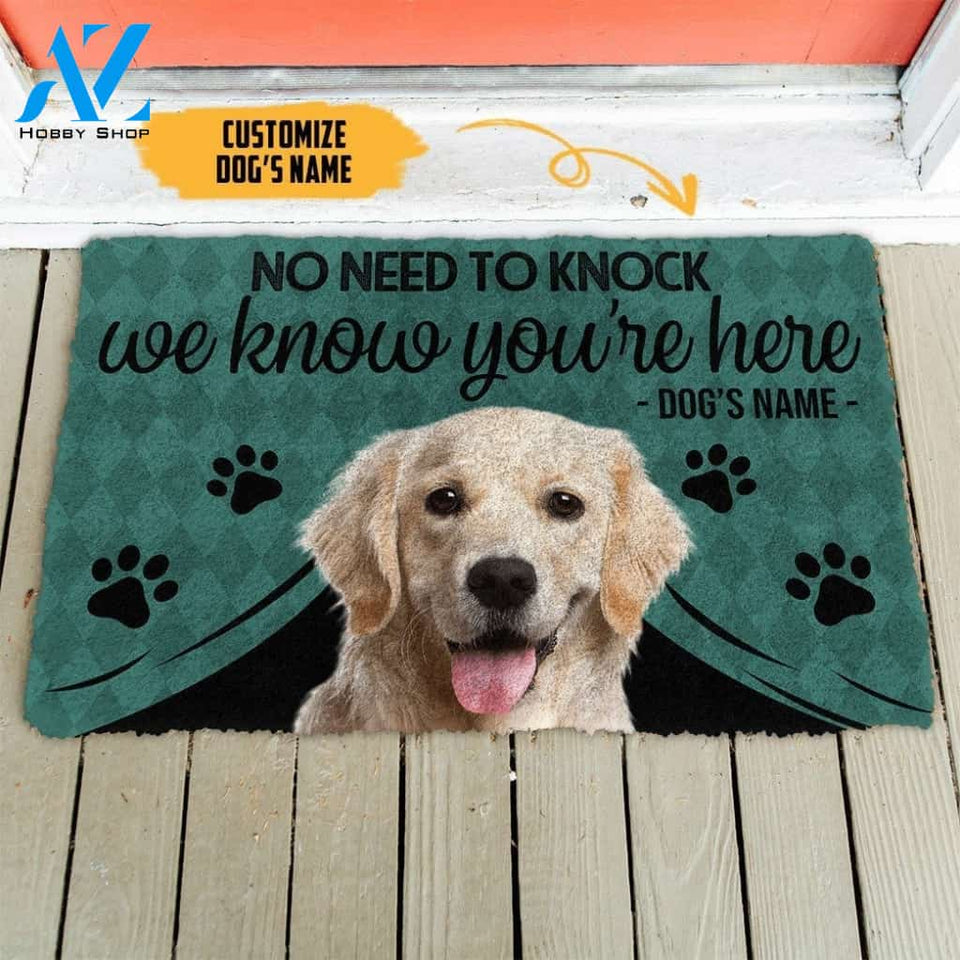 Gearhumans Gearhuman 3D Labrador Retriever We Know Youre Here Custom Name Doormat