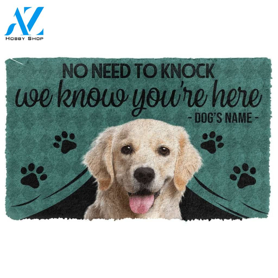 Gearhumans Gearhuman 3D Labrador Retriever We Know Youre Here Custom Name Doormat