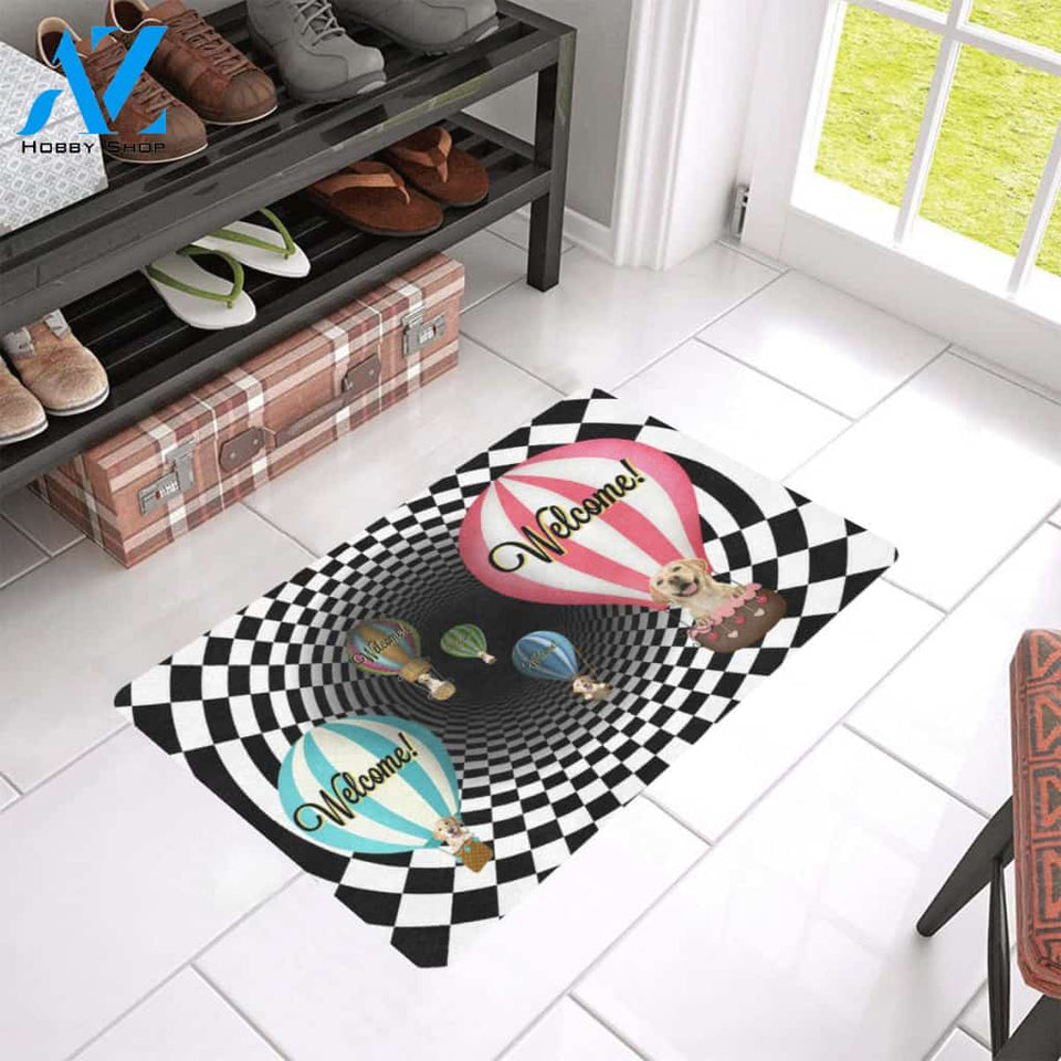Labrador Retriever Welcome Hot Balloon Doormat Indoor And Outdoor Mat Entrance Rug Sweet Home Decor Housewarming Gift Gift For Friend Family Stem Feminist