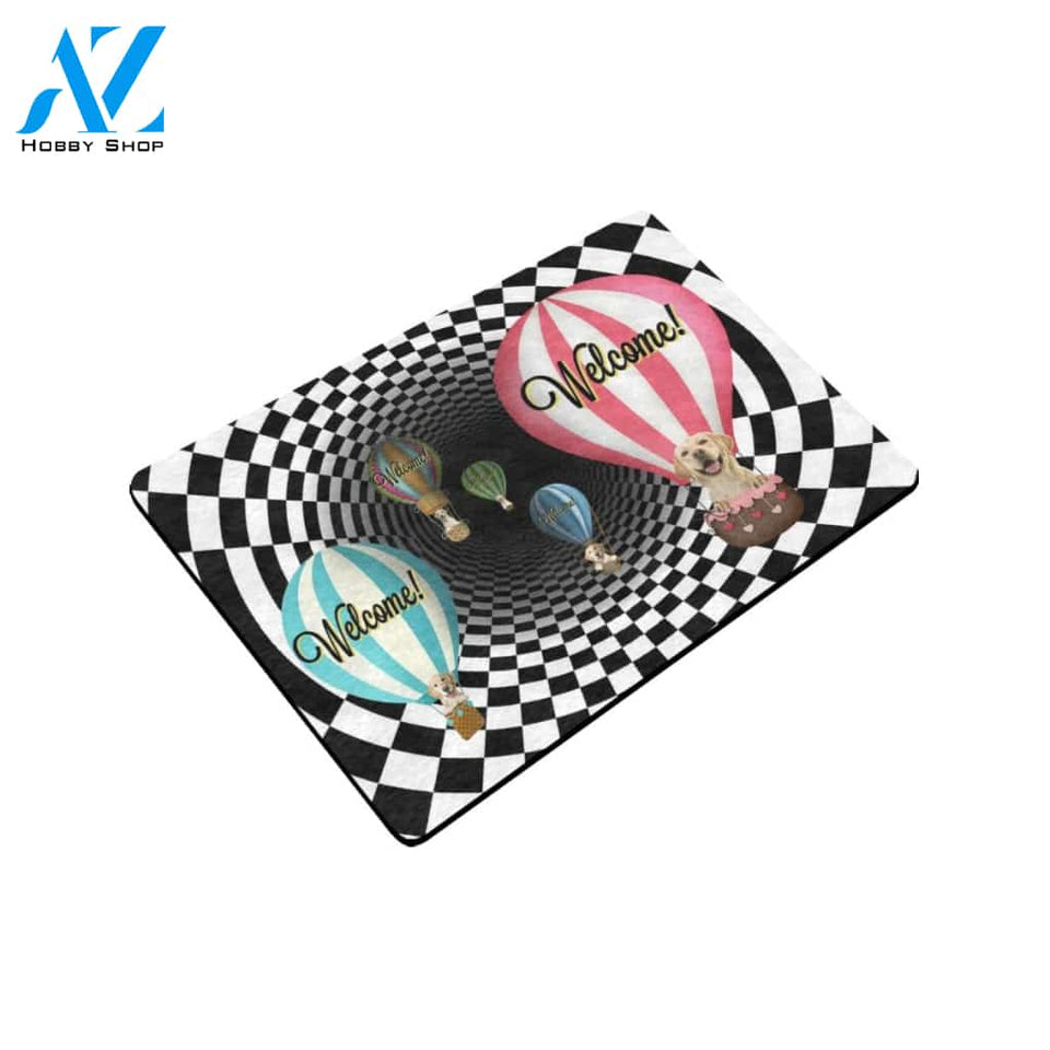 Labrador Retriever Welcome Hot Balloon Doormat Indoor And Outdoor Mat Entrance Rug Sweet Home Decor Housewarming Gift Gift For Friend Family Stem Feminist