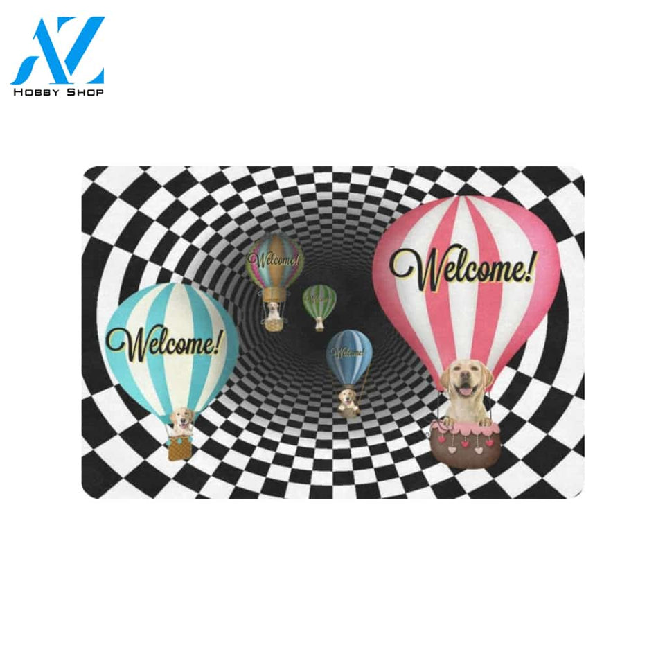 Labrador Retriever Welcome Hot Balloon Doormat Indoor And Outdoor Mat Entrance Rug Sweet Home Decor Housewarming Gift Gift For Friend Family Stem Feminist