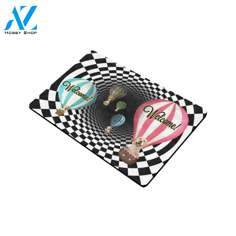 Labrador Retriever Welcome Hot Balloon Doormat Indoor And Outdoor Mat Entrance Rug Sweet Home Decor Housewarming Gift Gift For Friend Family Stem Feminist