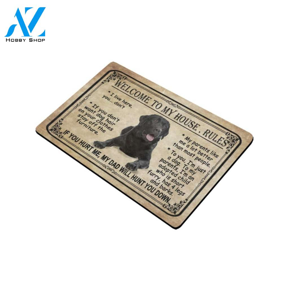 Labrador Retriever Welcome To My House Rules Doormat Indoor And Outdoor Mat Entrance Rug Sweet Home Decor Housewarming Gift Gift For Friend Family Stem Feminist