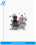 Labrador Retriever with lavender flower poster