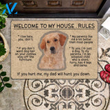 Labrador Welcome To My House Rules Printed Doormat Home Decor