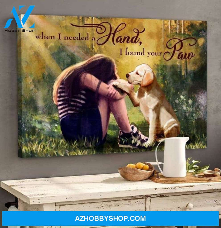Labrador - When I needed a hand I found your paw Labrador Landscape Canvas Prints - Wall Art