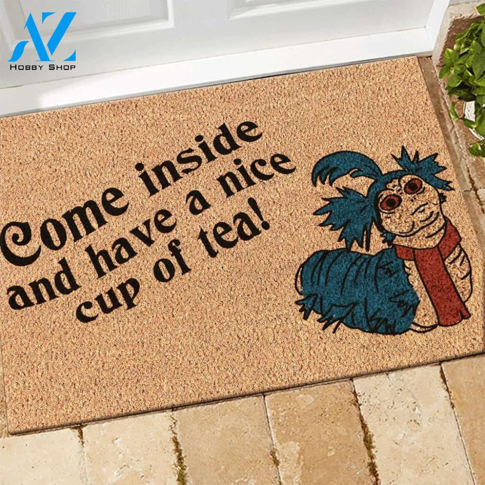 Labyrinth Doormat Worm Come Inside And Have a Cup of Tea | Welcome Mat | House Warming Gift | Christmas Gift Decor