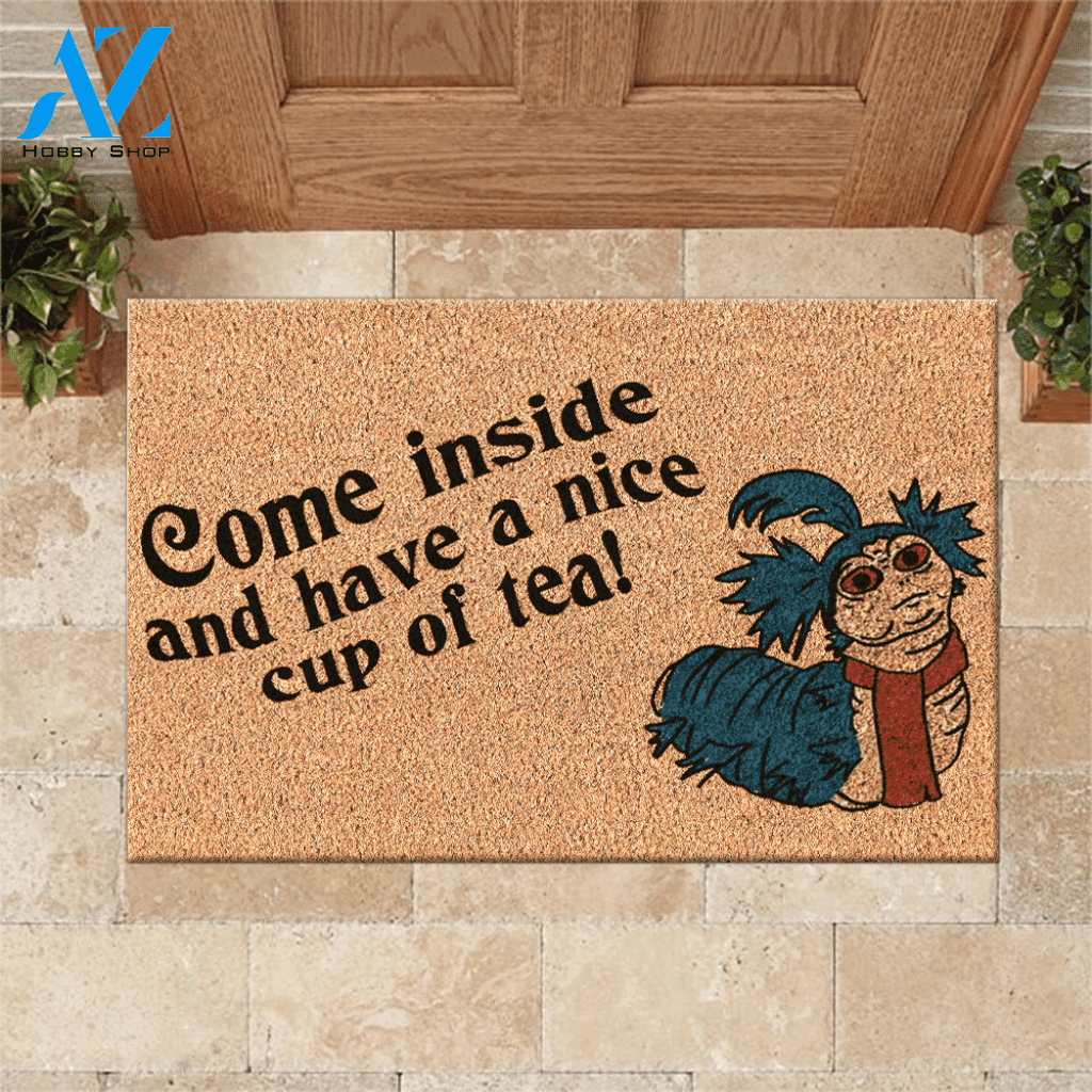 Labyrinth Doormat Worm Cup of Tea | Welcome Mat | House Warming Gift