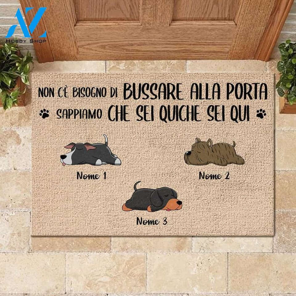 l’accesso di tutti gli ospiti deve essere approvato dal cane Italian - Personalized Doormat 