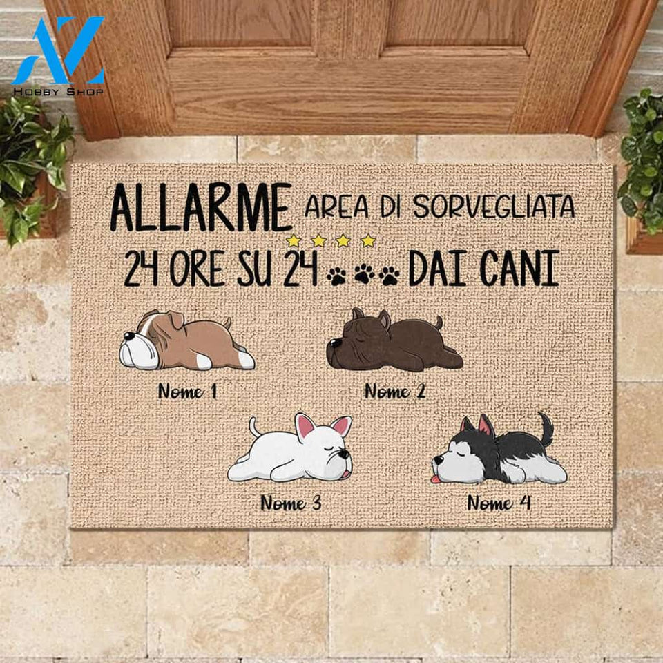 l’accesso di tutti gli ospiti deve essere approvato dal cane Italian - Personalized Doormat 