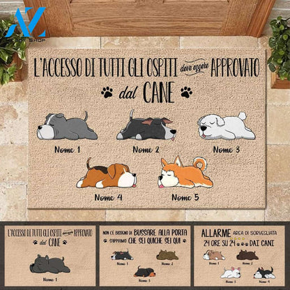 l’accesso di tutti gli ospiti deve essere approvato dal cane Italian - Personalized Doormat | WELCOME MAT | HOUSE WARMING GIFT
