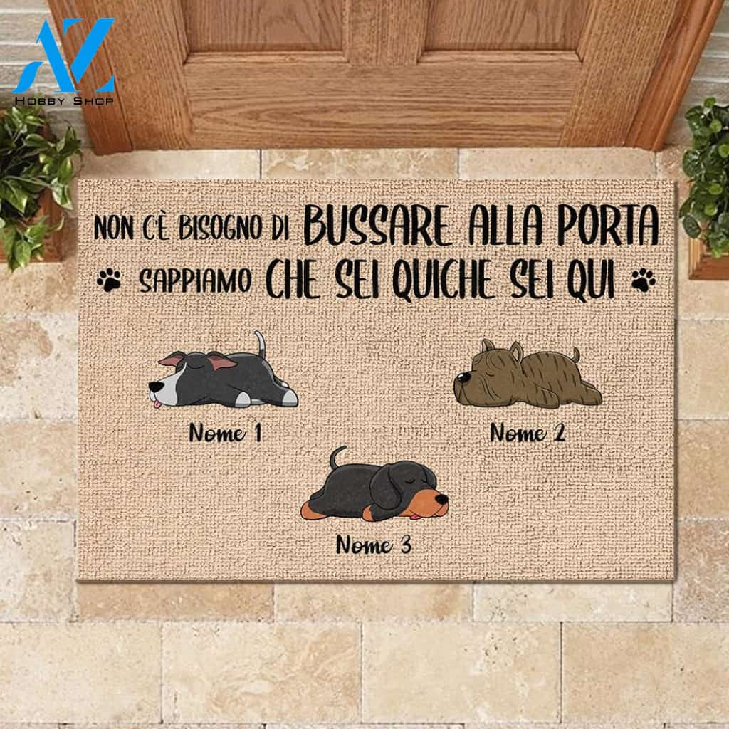 l’accesso di tutti gli ospiti deve essere approvato dal cane Italian - Personalized Doormat | WELCOME MAT | HOUSE WARMING GIFT